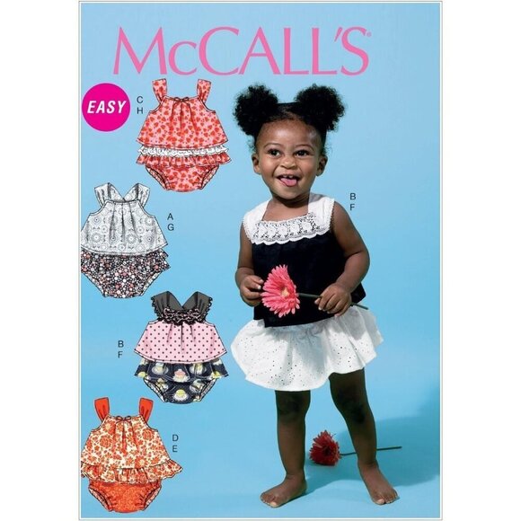 McCalls Sewing Pattern M6538 Infants Top Panties Size NB-XL - Picture 1 of 3